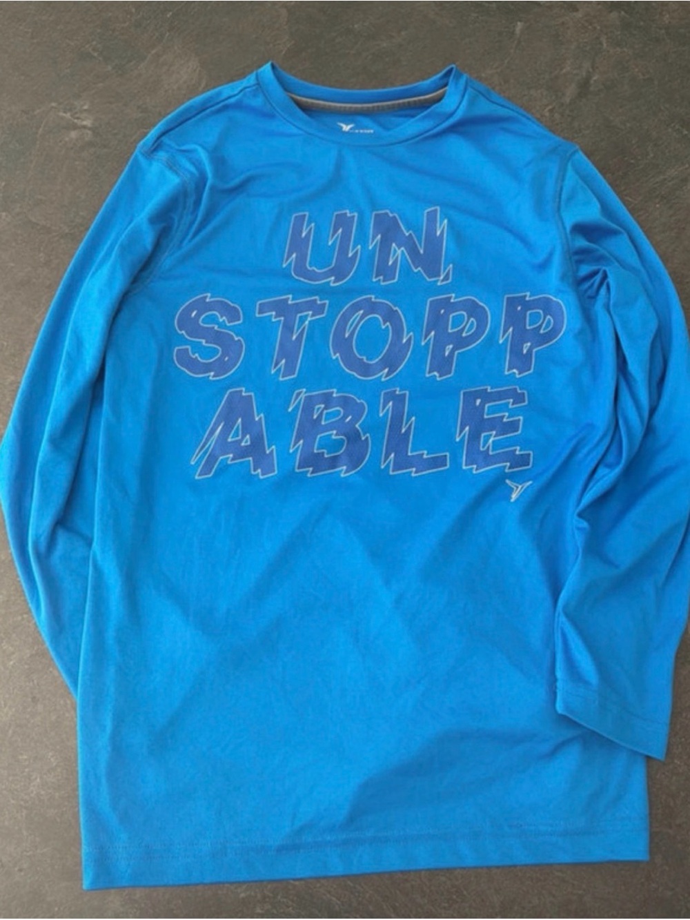 Old Navy Bright Blue "UNSTOPPABLE" Long-Sleeve Tee